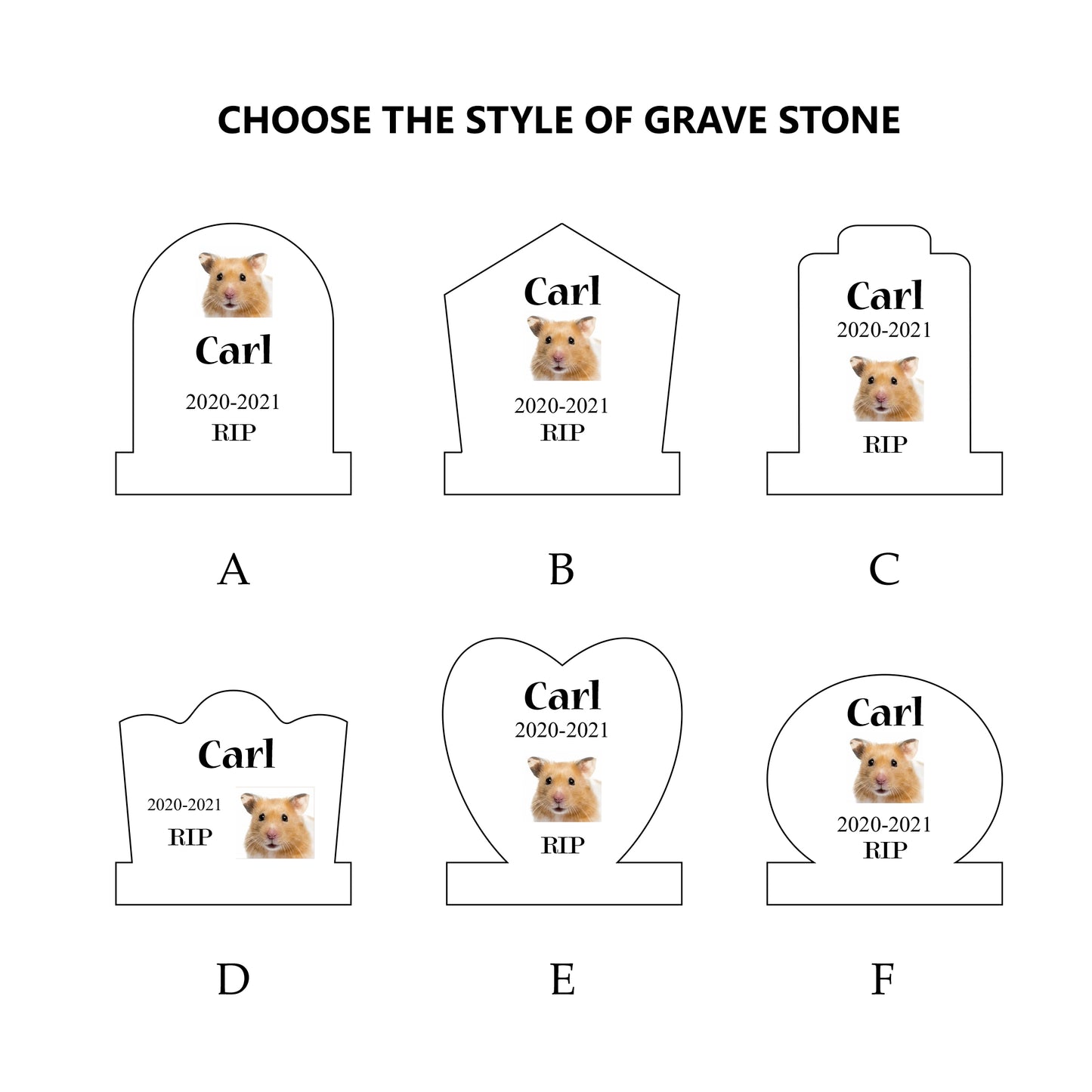 Custom Hamster Grave stone/ Memorial grave maker/ for hamster loss/ Hamster Tombstone/ Burial location marker/6 Styles