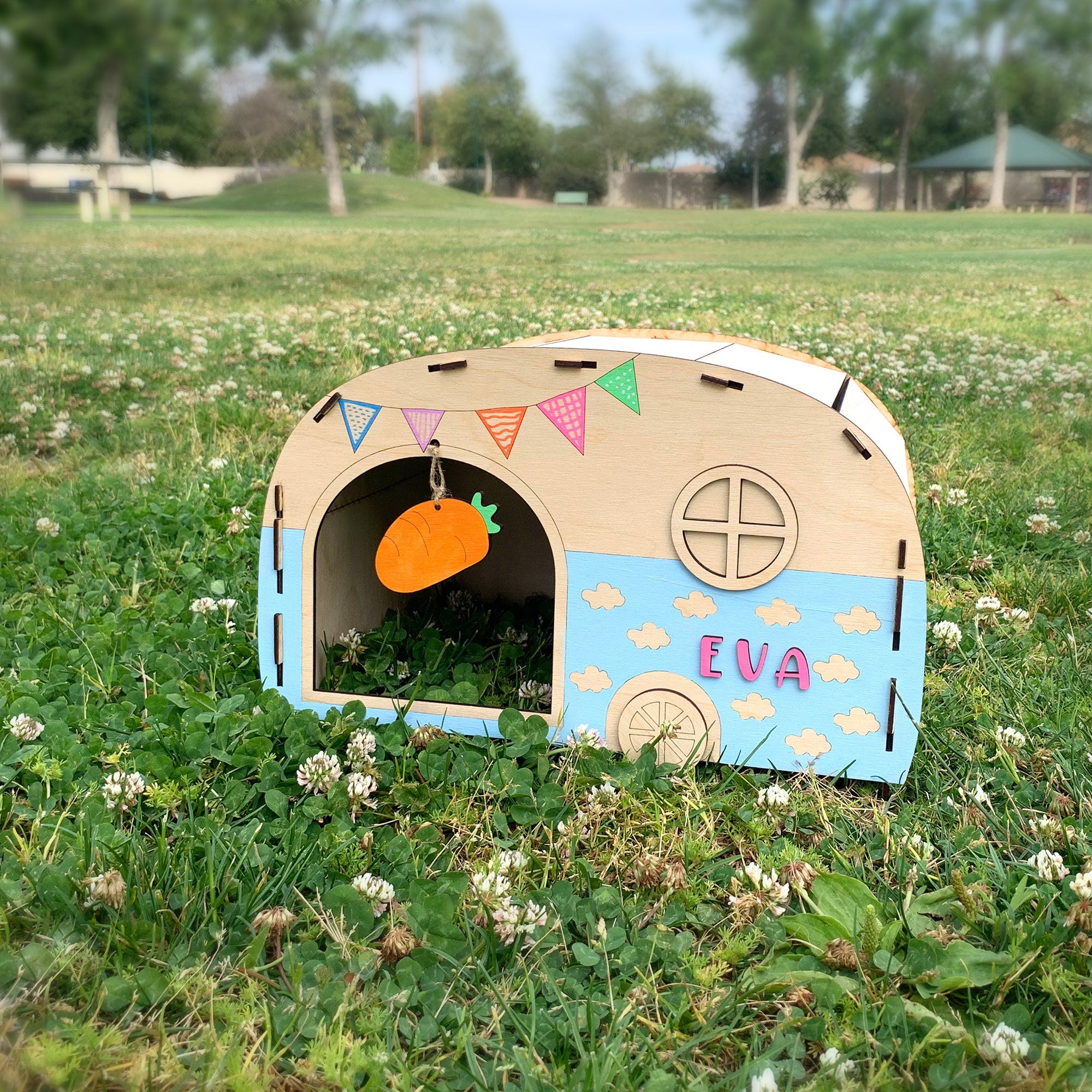 Custom Guinea Pig Hideout RV Camper Guinea pig shelter house Chinchilla hide away Guinea pigs playhouse cage with boredom breaker toy